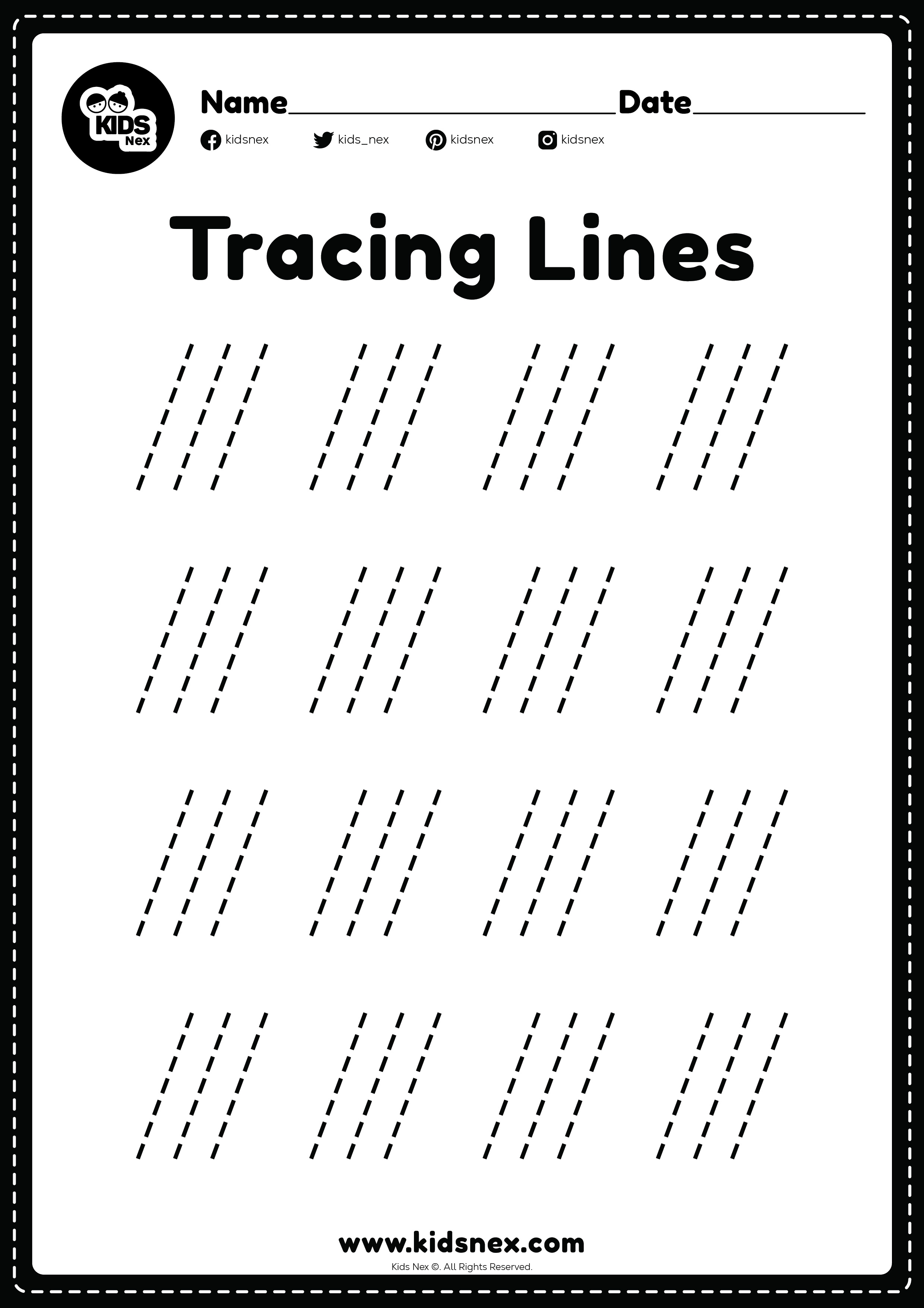Right Slanting Line Worksheet | Free Printable