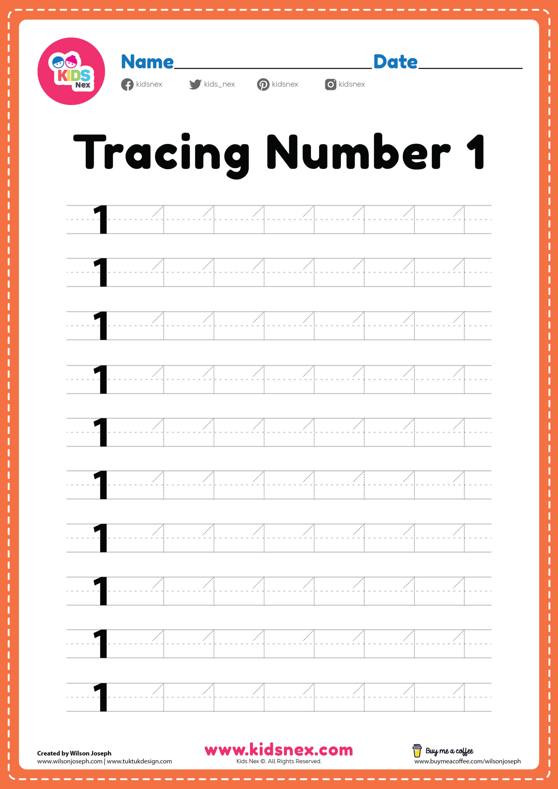 Printable Number Tracing Worksheet