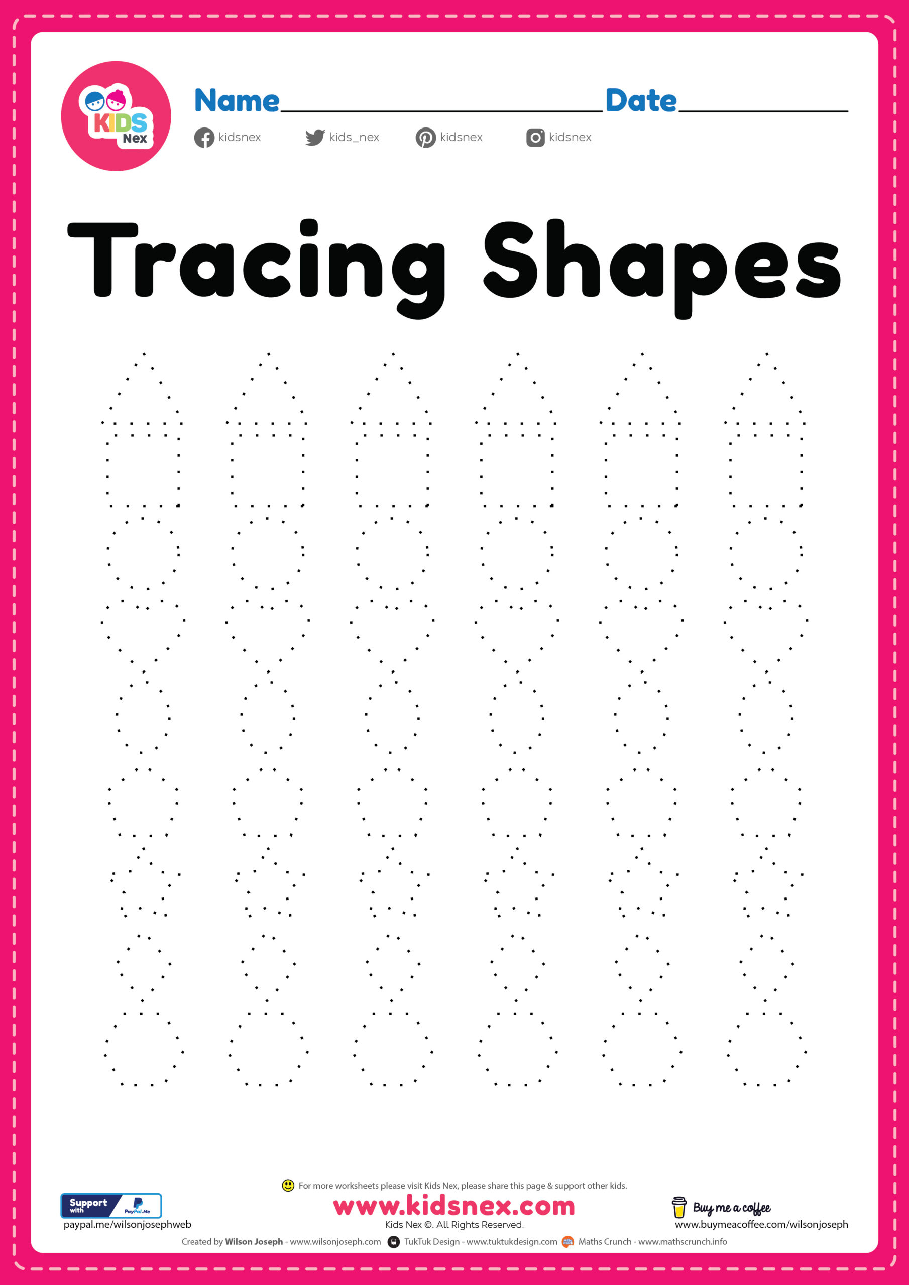 printable shapes worksheet for tracing free printable pdf