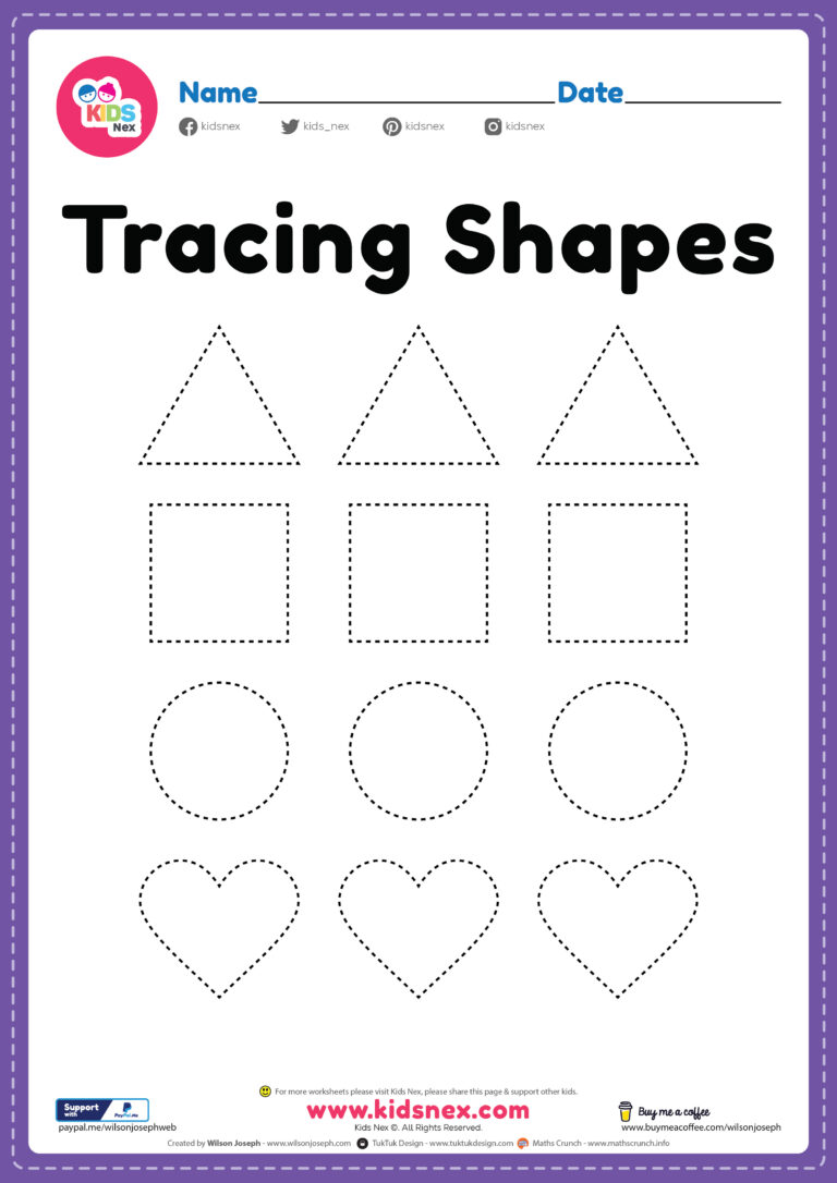 Shapes Worksheet for Nursery - Free Printable PDF