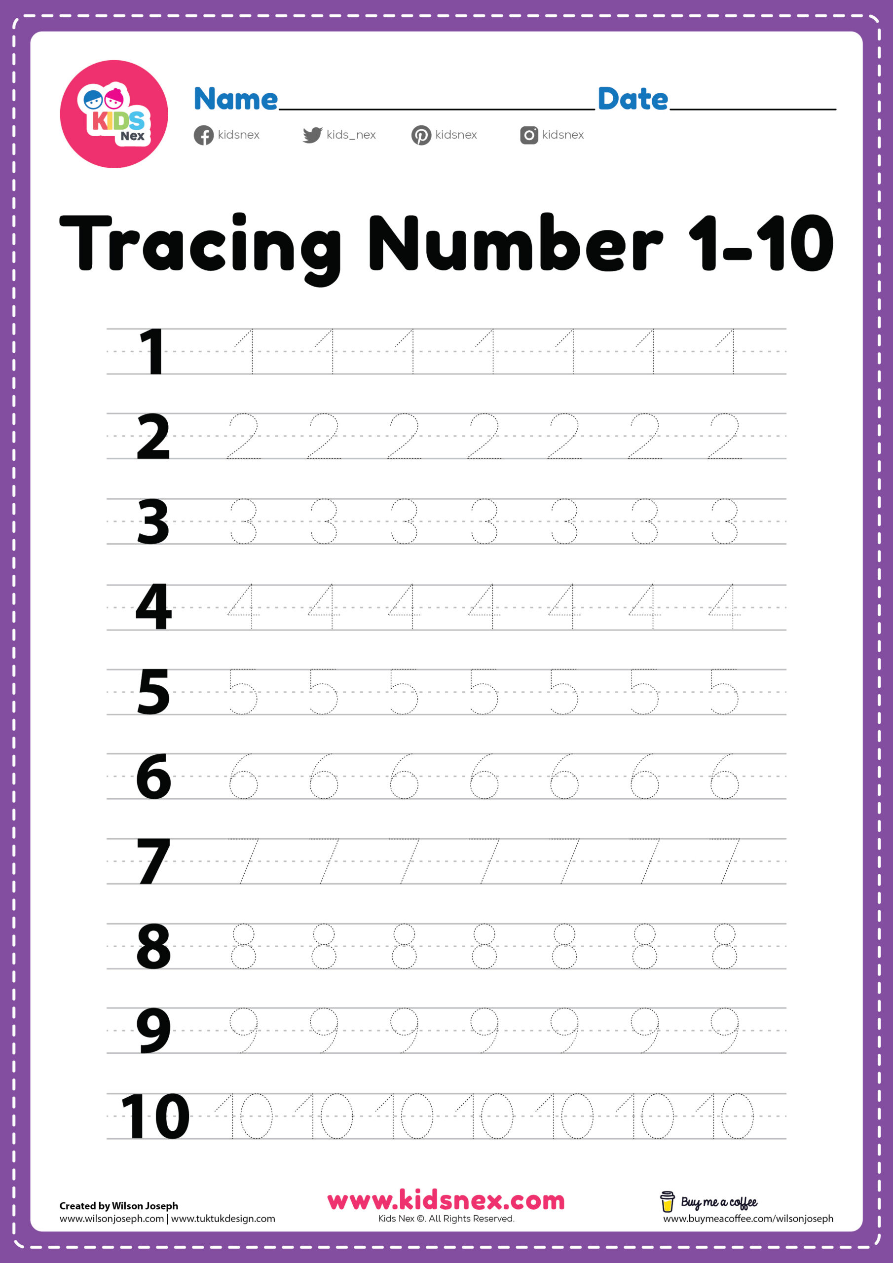 Printable Tracing Numbers 1-10 - Printable World Holiday