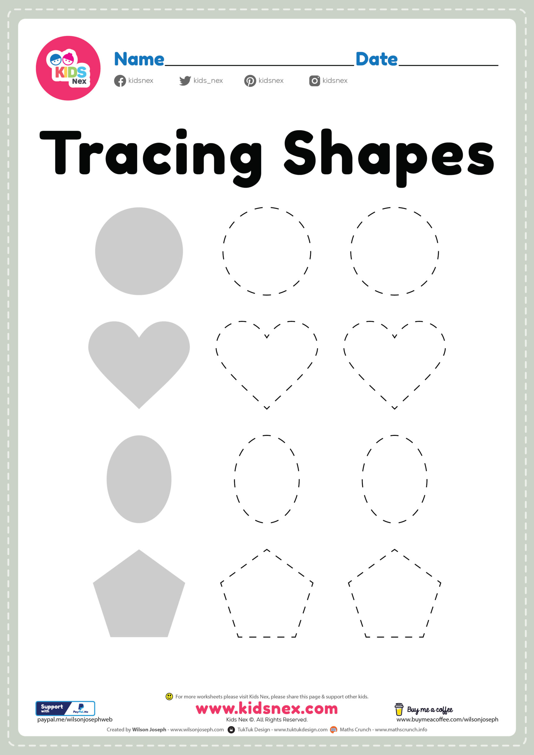 Shapes Worksheet for Kindergarten