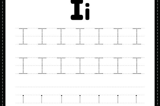 Tracing Letter I Alphabet Worksheet