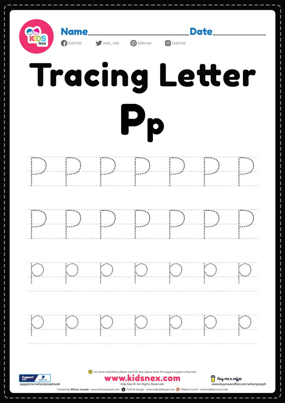 P Letter Of Alphabet Worksheet