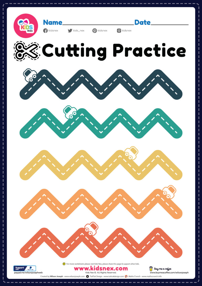 Cutting Practice for Preschoolers - Free Printable PDF
