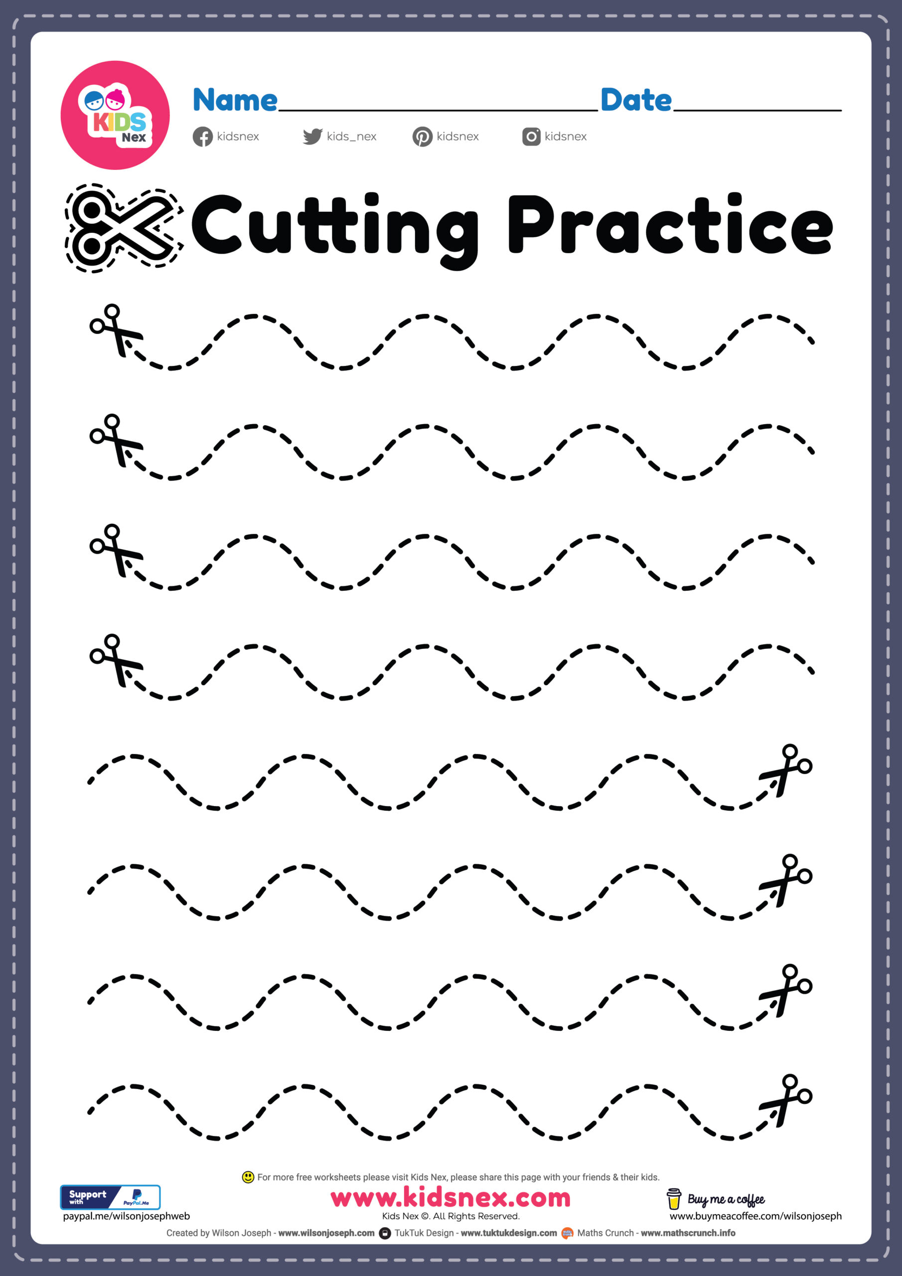 Preschool Cutting Practice Free Printable