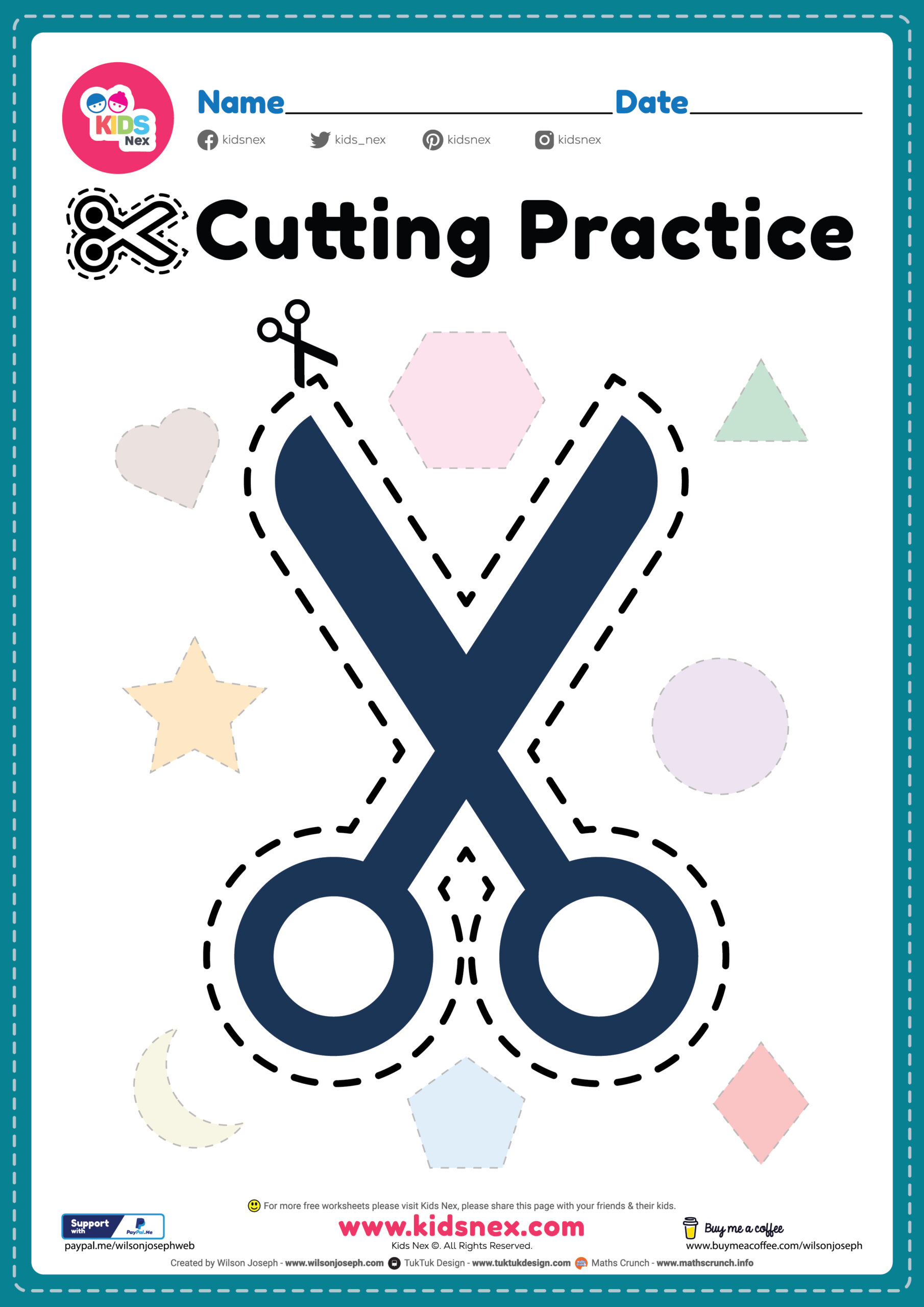 Free Cutting Practice Kindergarten