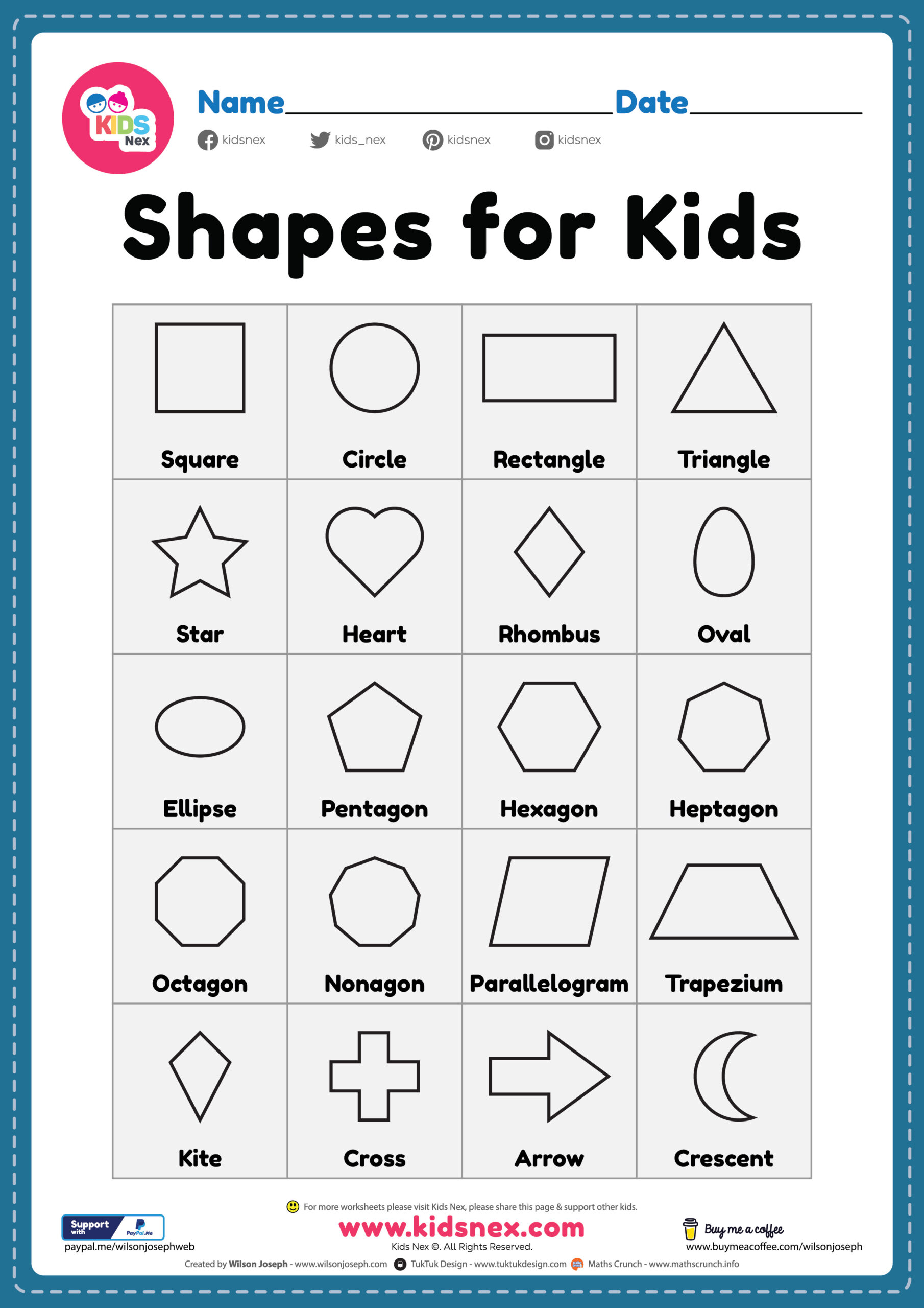 8 basic shapes for kindergarten