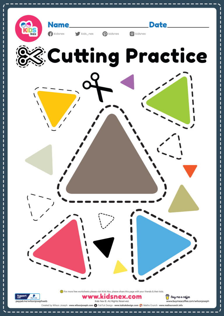 Scissor Practice for Preschool - Free Printable PDF for Kids