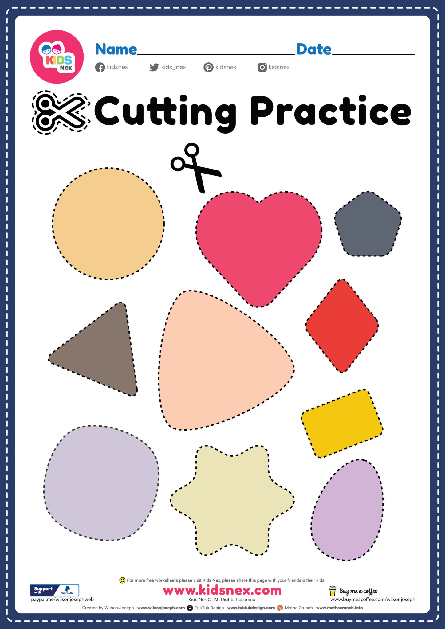 Free Printable Worksheets For Kindergarten And Preschool Kids Scissor Cutting Skills And 